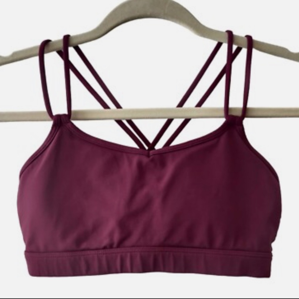 Lululemon Womens Red Grape Make A Move Strappy Back Activewear Sports Bra 4